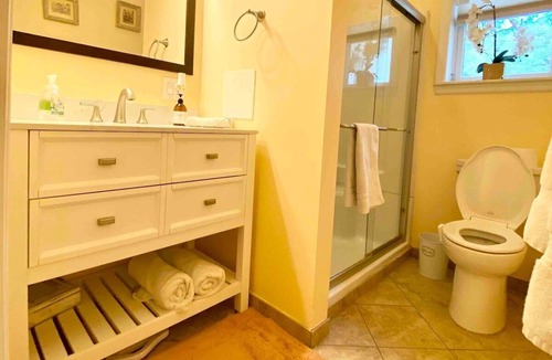 Warwick Apartment | Farms, wineries, trails, king bed & heated floors