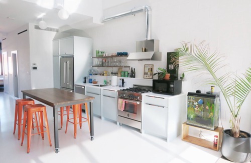 Hunters Point House | Penthouse w/large rooftop Manhattan skyline in 2 family Townhome
