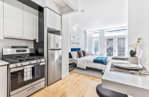 Central Park South Apartment | Studio w Charming Juliet Balcony in Upper East